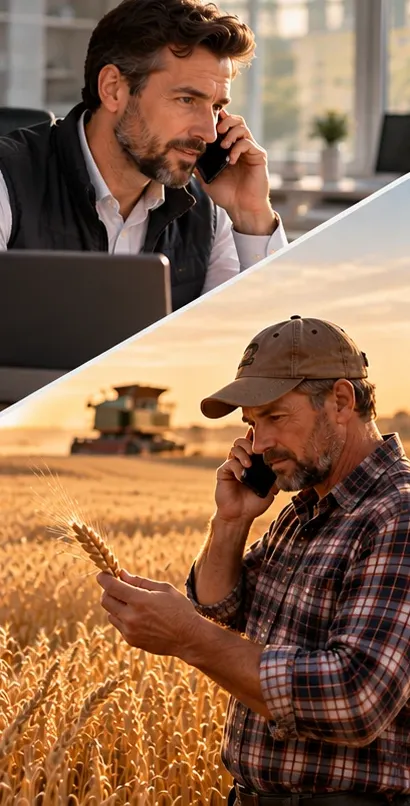 Агент созванивается с фермером